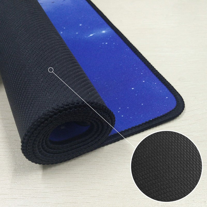 Qisan Large Gaming Mouse Pad Extended Size Mousepad for Computer Desktop PC Laptop 31.5"x11.8"x0.15" Keyboard Pad Desk Pad with Anti-Slip Rubber Base | Large Desk Mat for Keyboard and Mouse-Sky Planet - Image 4